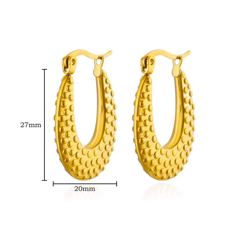 Gold Plated Chunky Earrings for Women 2024 Trending Stainless Steel Hoop Earrings New in Waterproof Piercing Ear Jewelry Aretes