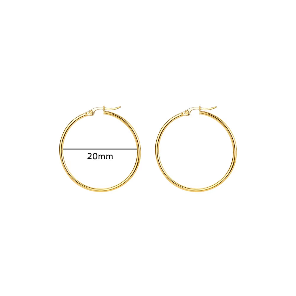 1Pair Stainless Steel Earrings for Women 2023 Trending Classic Gold Color Hoop Earrings New in Circle Ear Jewelry Aretes Mujer