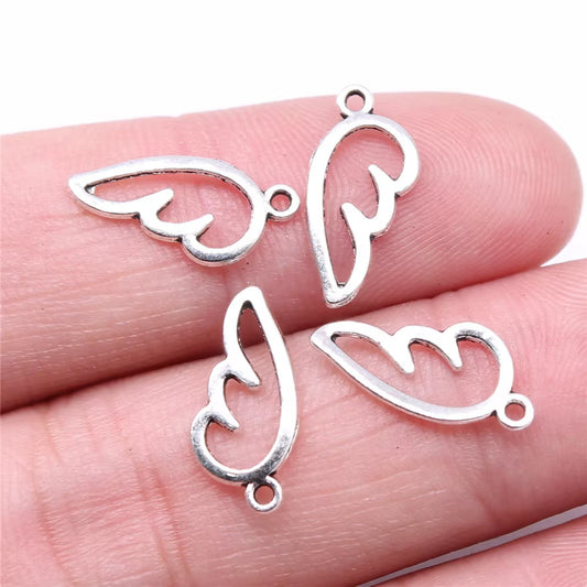 40Pcs Charms 16X8Mm Angel Wing Charms for Jewelry Making DIY Jewelry Findings Antique Silver Color Alloy Charms Pendant