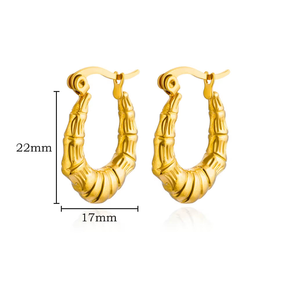 Gold Plated Chunky Earrings for Women 2024 Trending Stainless Steel Hoop Earrings New in Waterproof Piercing Ear Jewelry Aretes