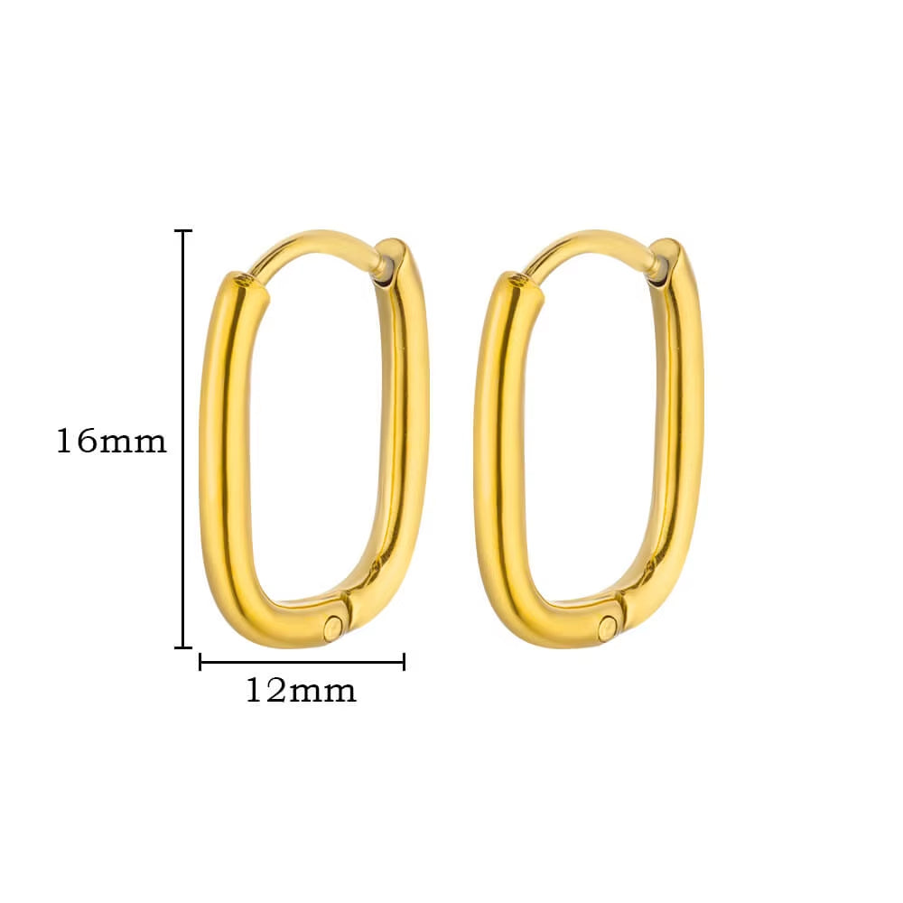 Gold Plated Chunky Earrings for Women 2024 Trending Stainless Steel Hoop Earrings New in Waterproof Piercing Ear Jewelry Aretes