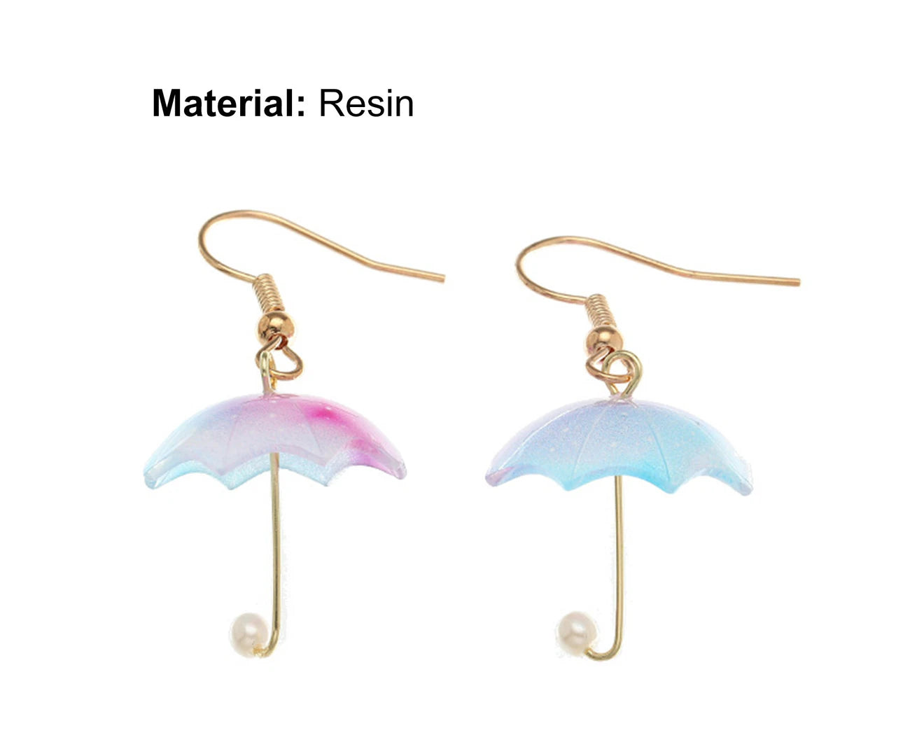 1 Pair Women Earrings Umbrella Contrast Color Jewelry All Match Lightweight Cute Hook Earrings for Wedding - Blue Purple