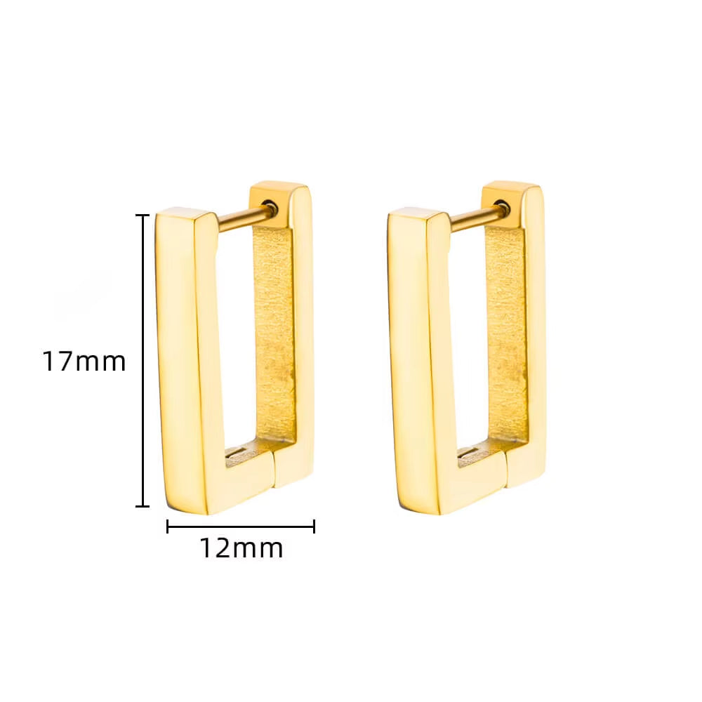 Gold Plated Chunky Earrings for Women 2024 Trending Stainless Steel Hoop Earrings New in Waterproof Piercing Ear Jewelry Aretes