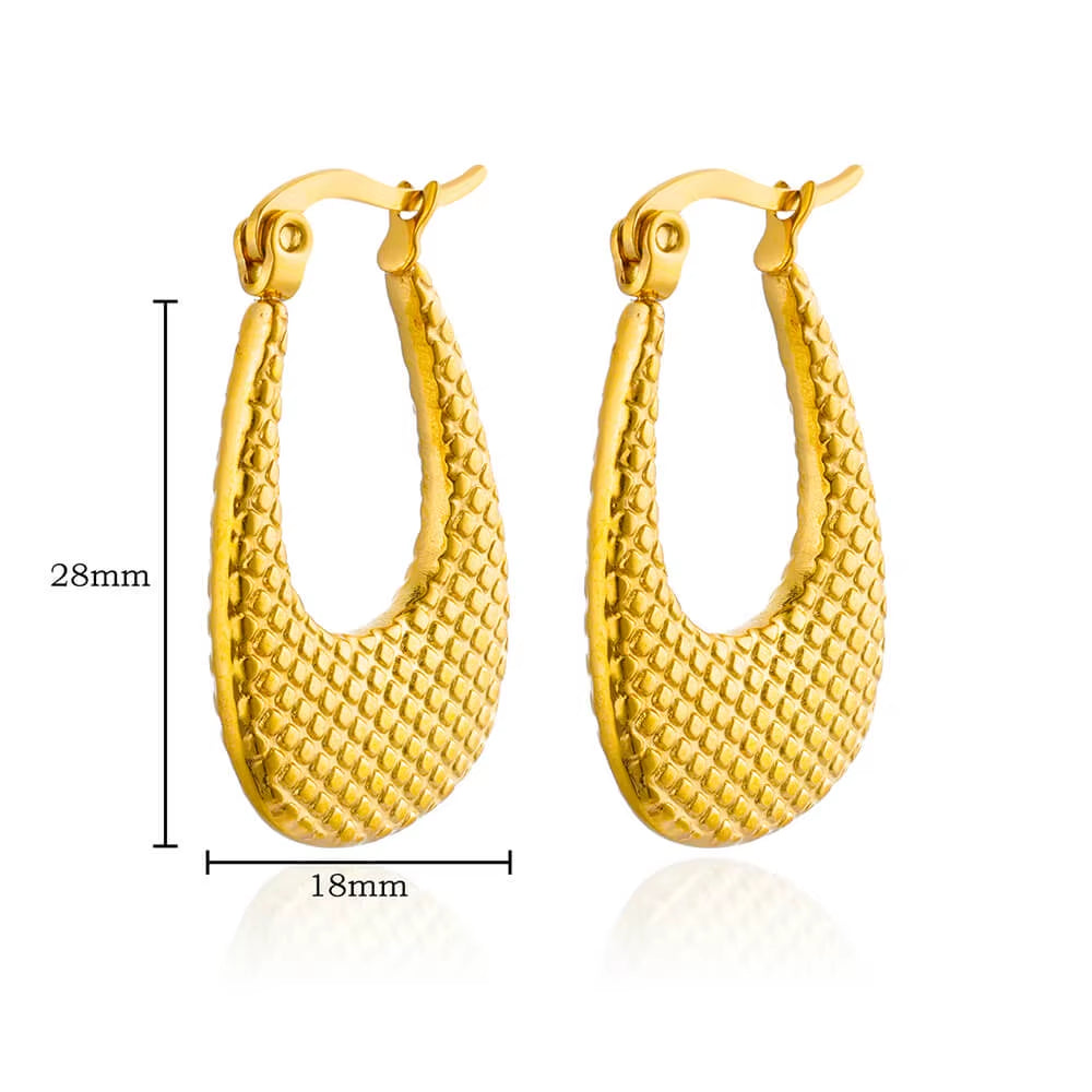 Gold Plated Chunky Earrings for Women 2024 Trending Stainless Steel Hoop Earrings New in Waterproof Piercing Ear Jewelry Aretes