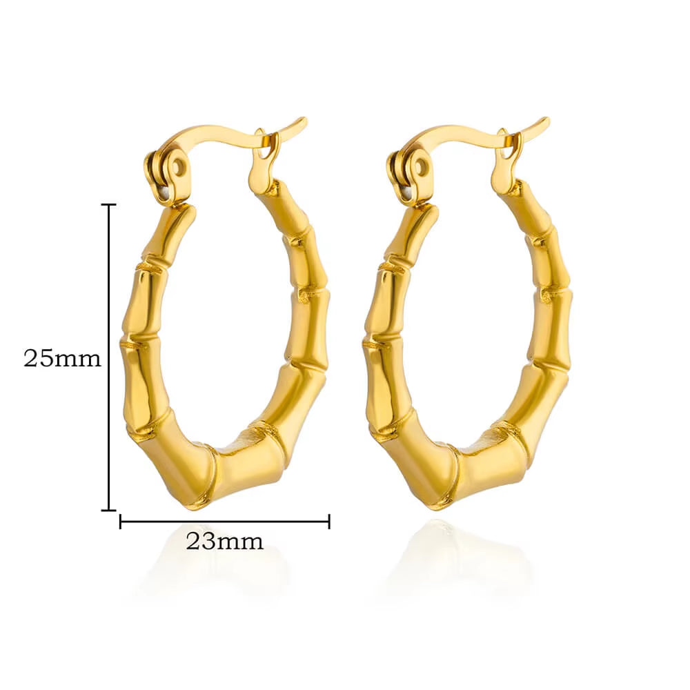 Gold Plated Chunky Earrings for Women 2024 Trending Stainless Steel Hoop Earrings New in Waterproof Piercing Ear Jewelry Aretes