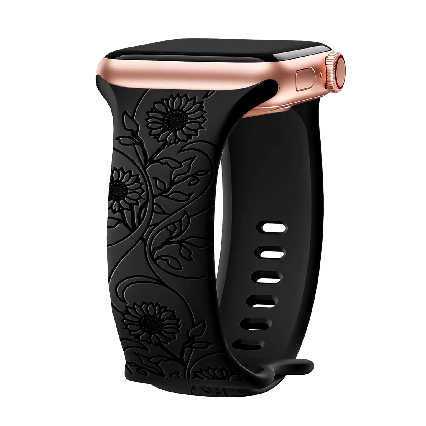 Floral Engraved Strap for Apple Watch Band 40Mm 44Mm