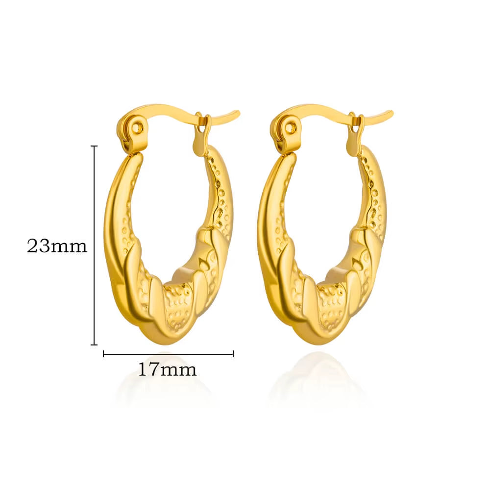 Gold Plated Chunky Earrings for Women 2024 Trending Stainless Steel Hoop Earrings New in Waterproof Piercing Ear Jewelry Aretes