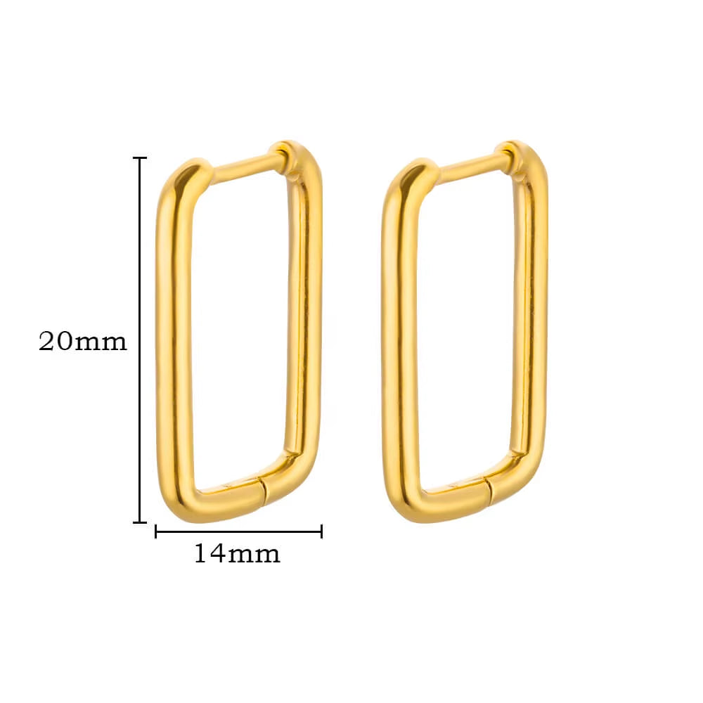 Gold Plated Chunky Earrings for Women 2024 Trending Stainless Steel Hoop Earrings New in Waterproof Piercing Ear Jewelry Aretes