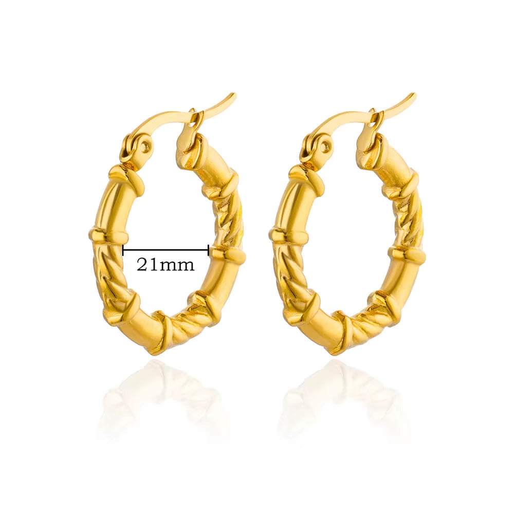 Gold Plated Chunky Earrings for Women 2024 Trending Stainless Steel Hoop Earrings New in Waterproof Piercing Ear Jewelry Aretes