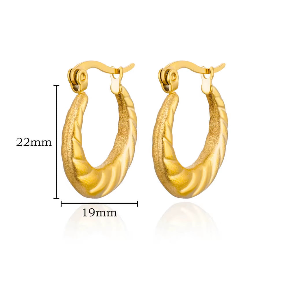 Gold Plated Chunky Earrings for Women 2024 Trending Stainless Steel Hoop Earrings New in Waterproof Piercing Ear Jewelry Aretes