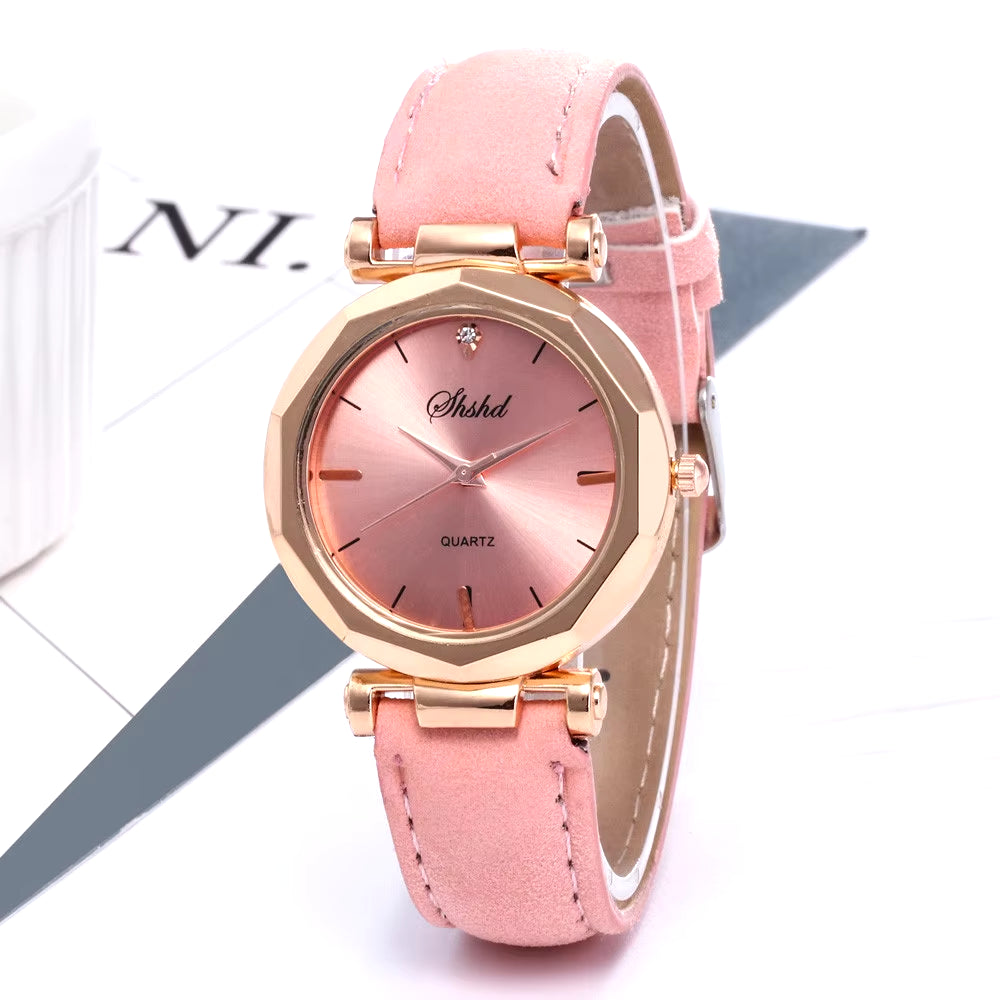 Fashion Women Watch Leather Strap Casual Watches Female round Dial Ladies Quartz Wristwatch Clock Gift Montres Femmes Reloj