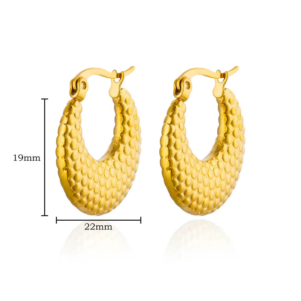 Gold Plated Chunky Earrings for Women 2024 Trending Stainless Steel Hoop Earrings New in Waterproof Piercing Ear Jewelry Aretes