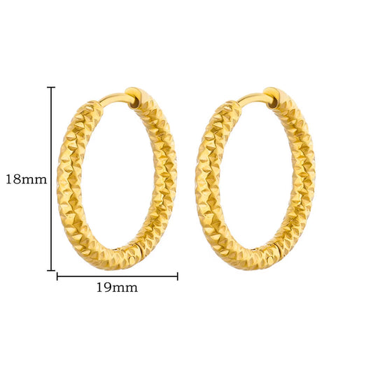 Round Stainless Steel Earrings for Women 2024 Trending Gold Plated Earrings Couple Piercing Ear Jewelry Christmas Gift Aretes