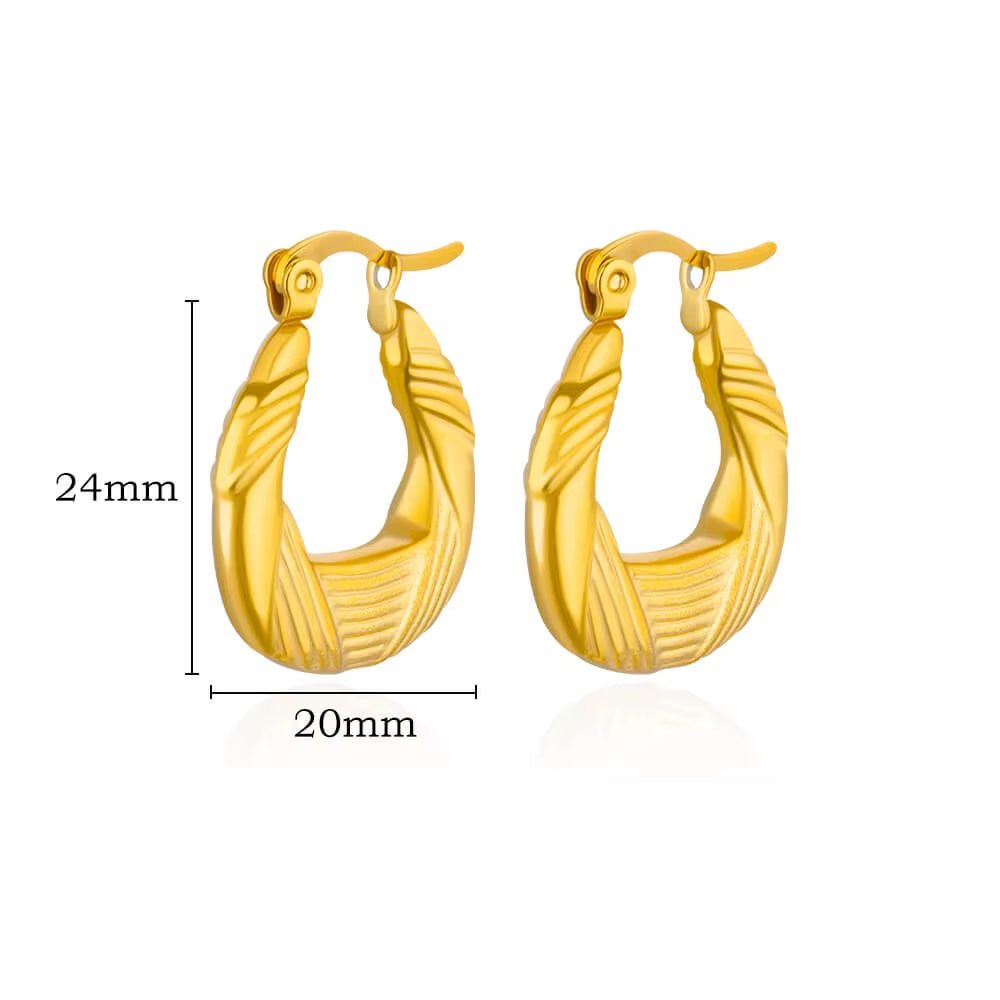 Gold Plated Chunky Earrings for Women 2024 Trending Stainless Steel Hoop Earrings New in Waterproof Piercing Ear Jewelry Aretes