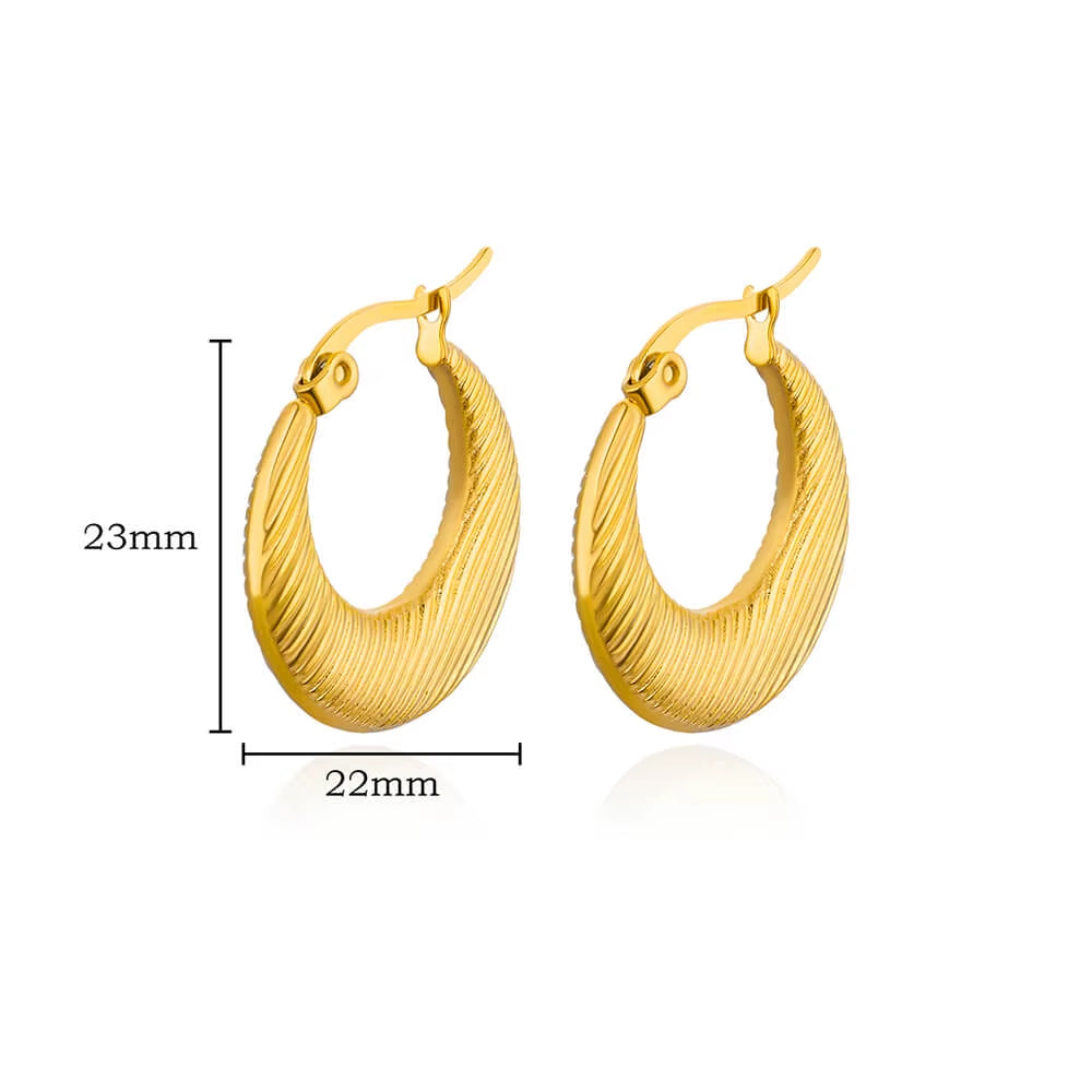 Gold Plated Chunky Earrings for Women 2024 Trending Stainless Steel Hoop Earrings New in Waterproof Piercing Ear Jewelry Aretes