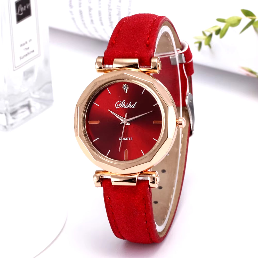 Fashion Women Watch Leather Strap Casual Watches Female round Dial Ladies Quartz Wristwatch Clock Gift Montres Femmes Reloj