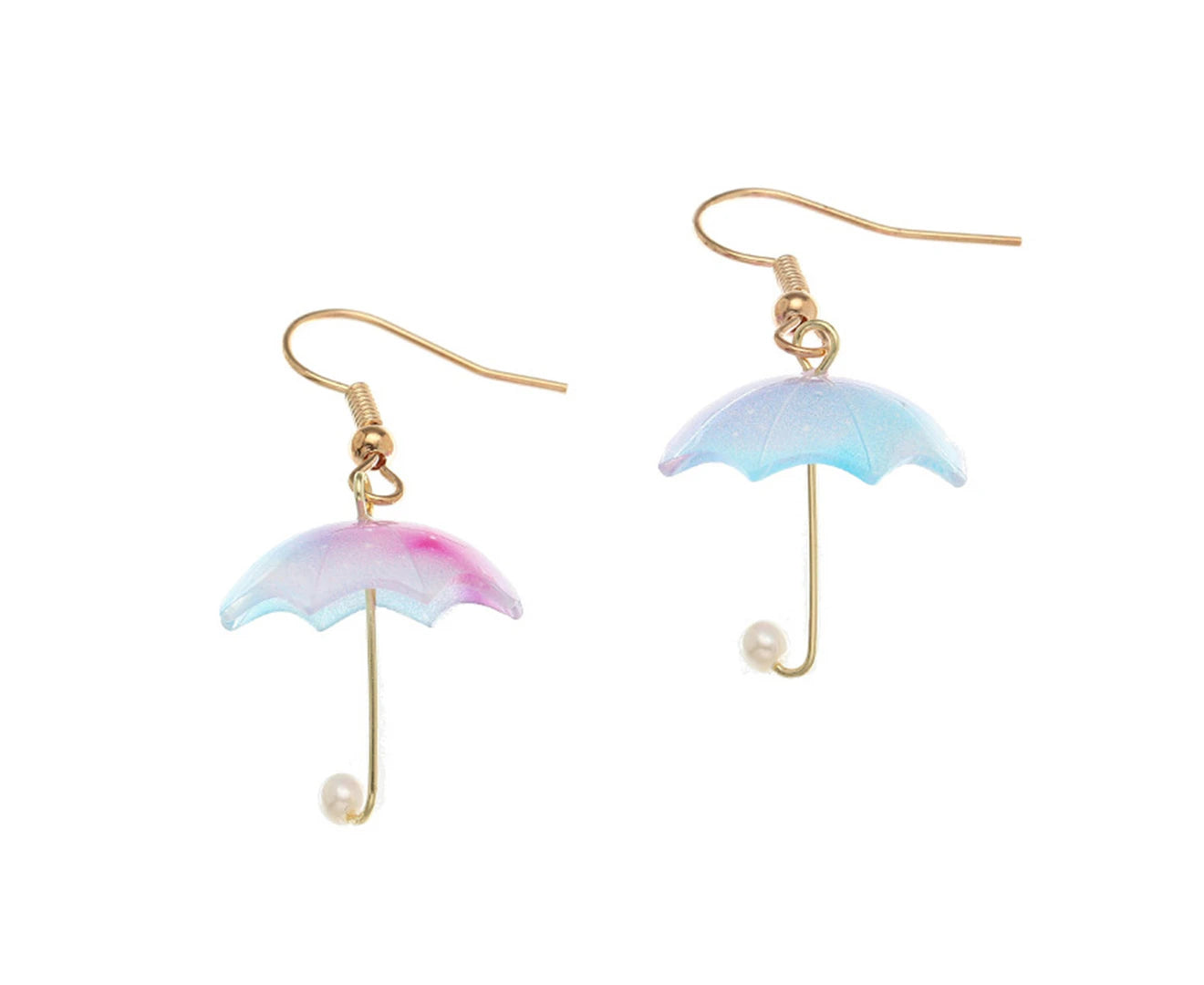 1 Pair Women Earrings Umbrella Contrast Color Jewelry All Match Lightweight Cute Hook Earrings for Wedding - Blue Purple