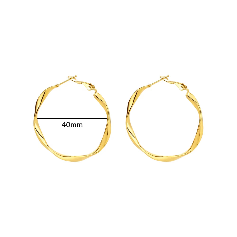 1Pair Stainless Steel Earrings for Women 2023 Trending Classic Gold Color Hoop Earrings New in Circle Ear Jewelry Aretes Mujer