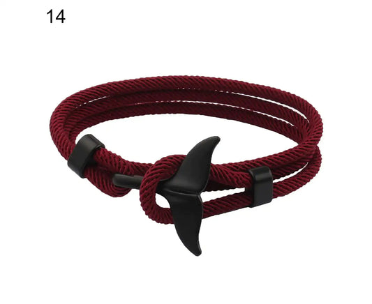 Shark Buckle Adjustable Couple Bracelet - Handmade Multilayer Rope Wristband for Men & Women