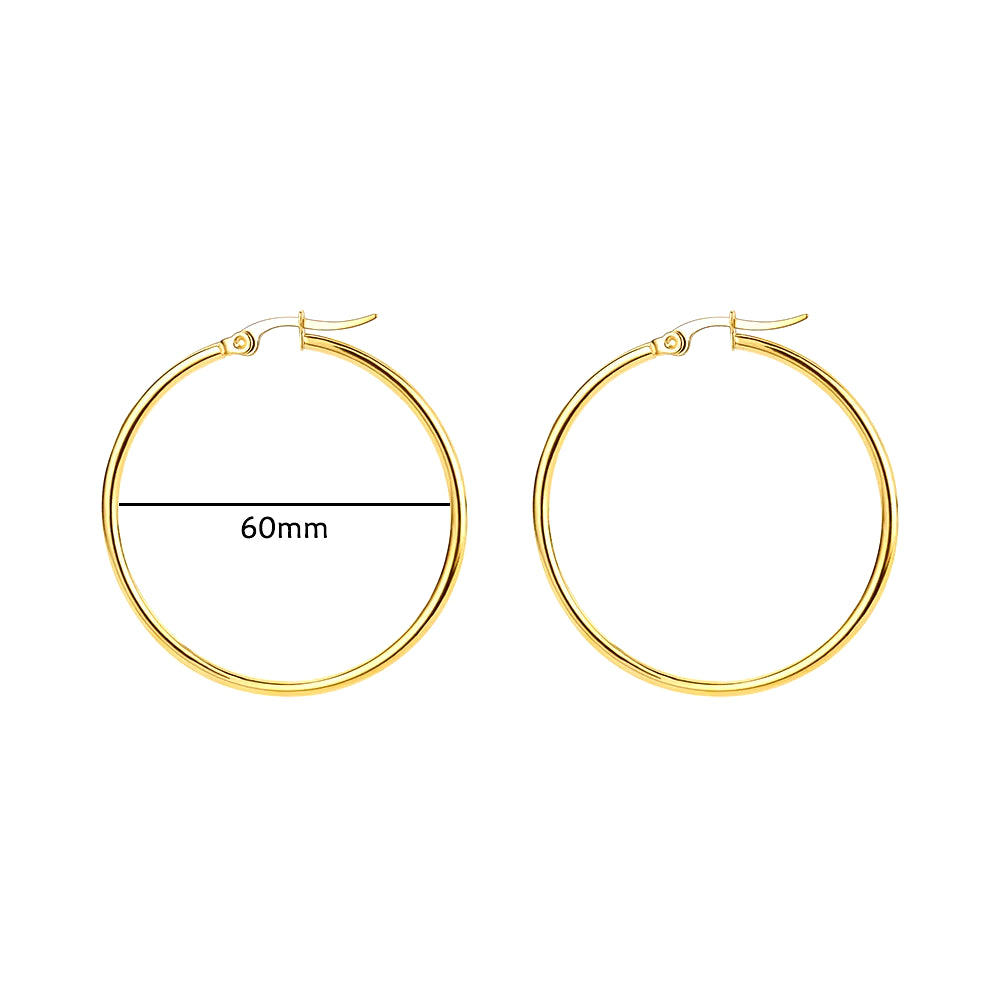 1Pair Stainless Steel Earrings for Women 2023 Trending Classic Gold Color Hoop Earrings New in Circle Ear Jewelry Aretes Mujer