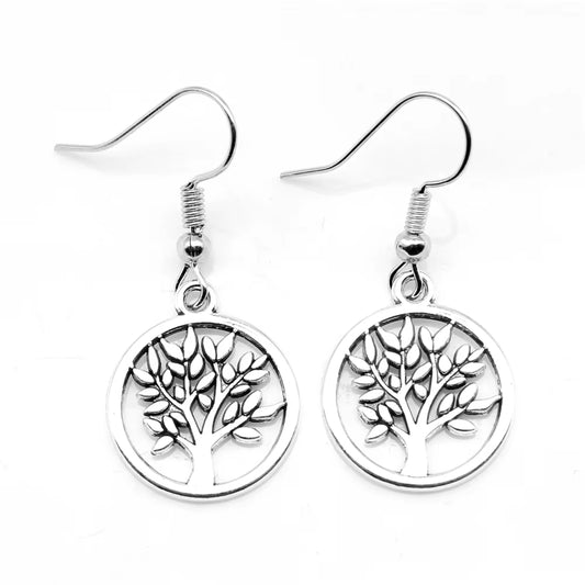 1 Pair 17X20Mm Life Tree Modern Women'S Earrings Earring Female Male Earring Cute Earrings