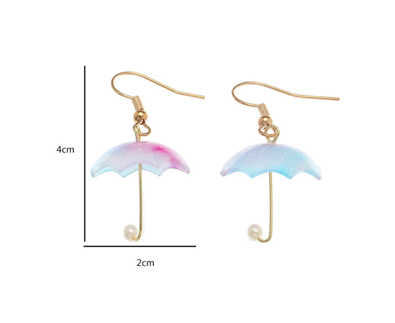 1 Pair Women Earrings Umbrella Contrast Color Jewelry All Match Lightweight Cute Hook Earrings for Wedding - Blue Purple